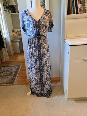 Lucky Brand Blue/White Dress Size Large